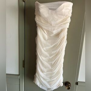 NEW Oh Polly corset gauze strapless dress